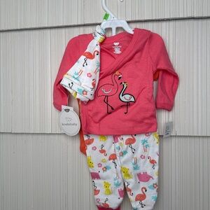 NWT Koala Baby Pink and Salmon Flamingo Set 0-3m